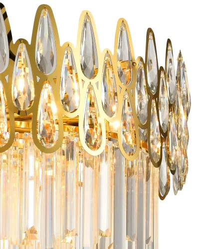 Люстра подвесная NAVIS 76019/10C GOLD Natali Kovaltseva прозрачная золотая на 10 ламп, основание золотое в стиле классический  фото 2